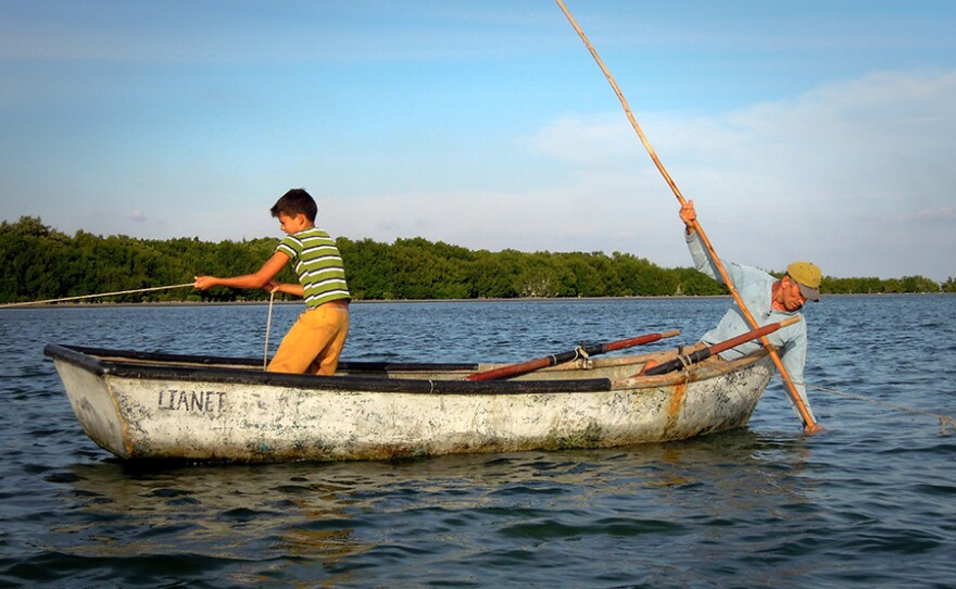 Pita and Karel out fishing, Cuba.