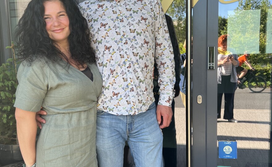 Dr. Rafal Kuzlik (right), a Polish OB-GYN who specializes in reconstructive gynecology, stands with his wife Iwona Kuzlik, a trauma psychologist.