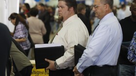 People line up to speak with prospective employers during the Arizona Workforce Connection Career Expo at the Arizona State Fair Grounds on March 31, 2010 in Phoenix, Arizona. 23,000 jobs were lost in the private sector this March and US Treasury Secretary Timothy Geithner has recently warned jobless Americans that within the year the unemployment situation will remain high. It's estimated that more than 100,000 jobs need to be created each month to push the jobless rate down from its current level.