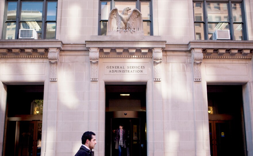 The U.S. General Services Administration building, at the corner of 18th Street and F Street, houses project 18F, which is trying to bring the ethos of Silicon Valley to the federal bureaucracy.