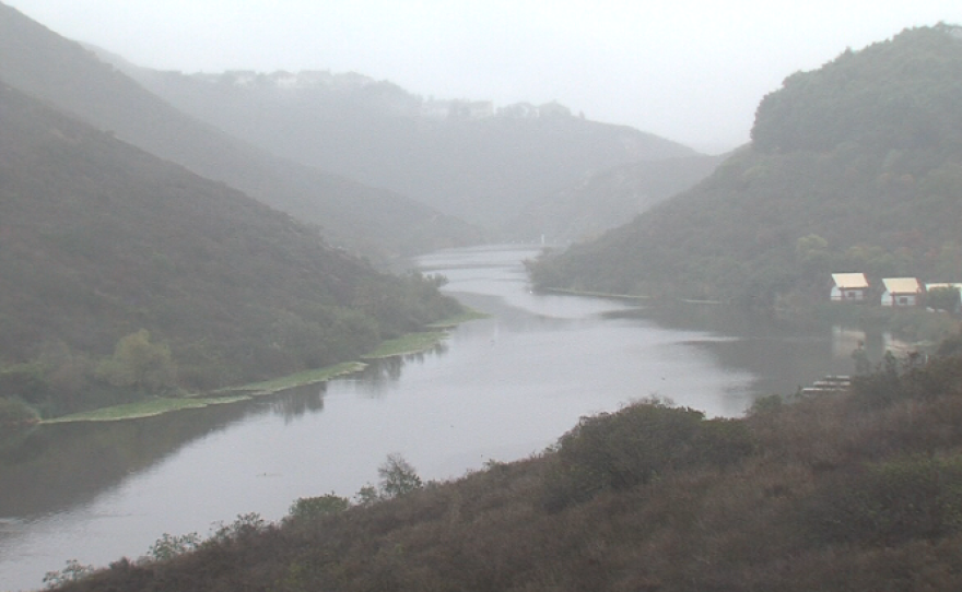 Lake San Marcos dam. Dec 4, 2014.
