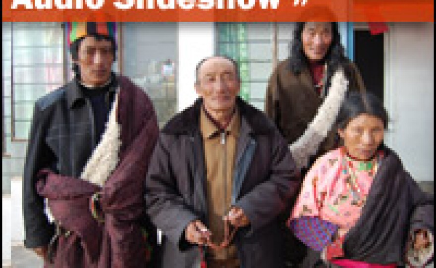 Danma (center) and his family have been forced by the Chinese government to give up their traditional Tibetan way of life in an effort to prevent further drying up of the Yellow River. They now live in a government housing development in Madoi County in western China's Qinghai Province.
