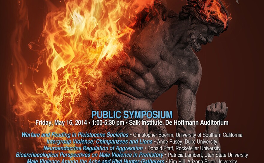 The CARTA Symposium on Male Aggression and Violence in Human Evolution will be held on Friday May 16 from 1 - 5:30 p.m. at the Salk Institute