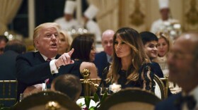 President Donald Trump and first lady Melania Trump have Thanksgiving Day dinner at their Mar-a-Lago estate in Palm Beach, Fla., Thursday, Nov. 22, 2018. 