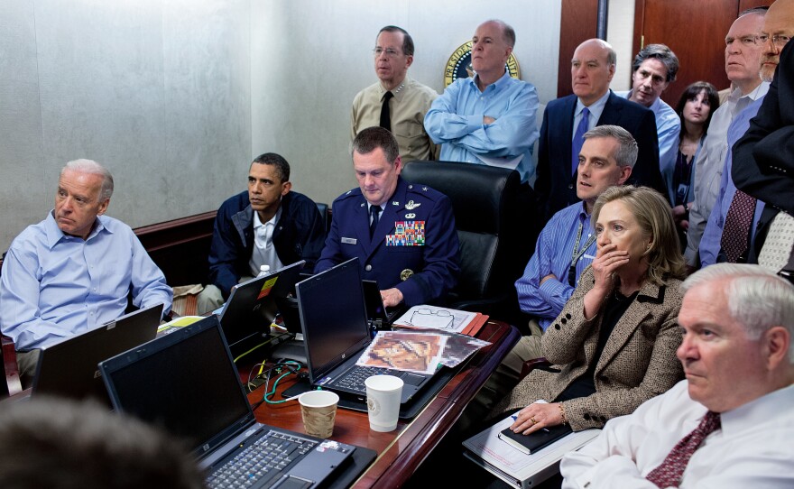 Obama and his national security team monitor the raid that resulted in the death of Osama bin Laden on May 1, 2011.