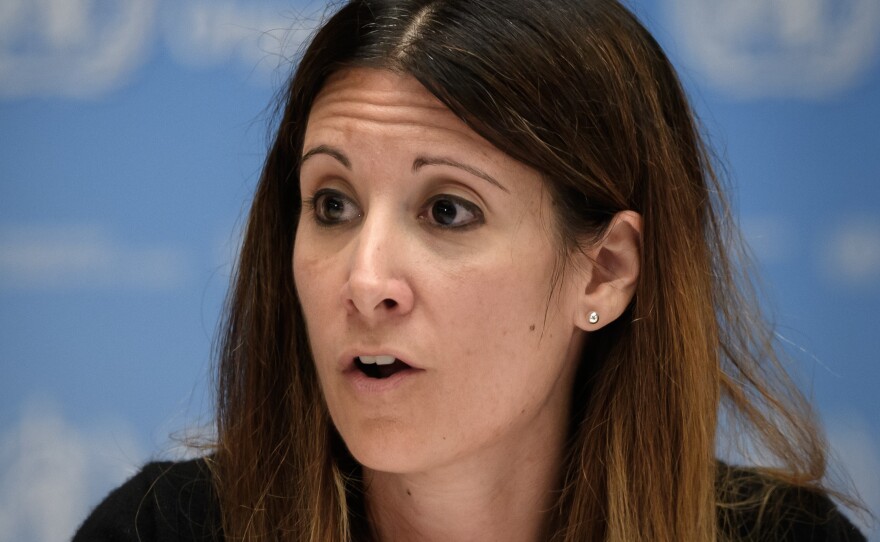 Maria Van Kerkhove, a top World Health Organization official on COVID-19, speaks at a news conference in July.