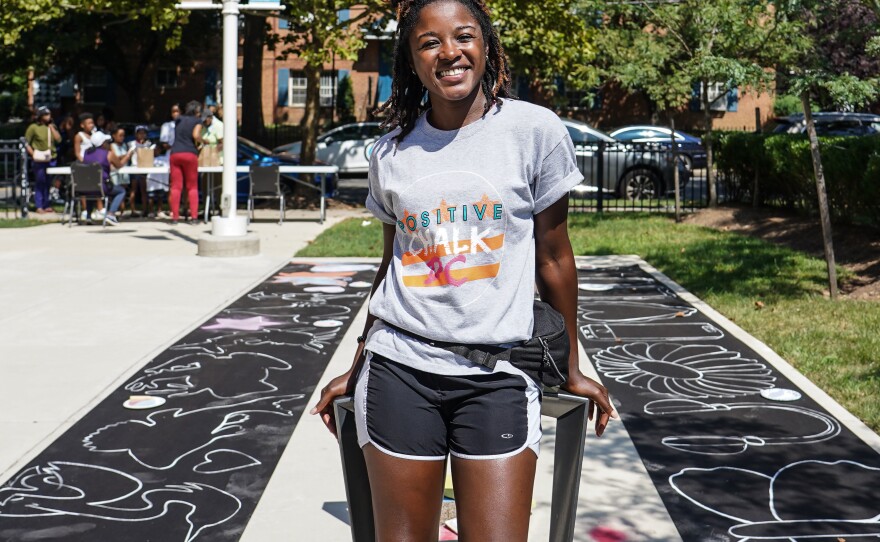 Val Rucker-Bussie takes part in the festivities.