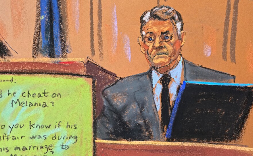 Lawyer Keith Davidson, who represented former Playboy model Karen McDougal, testifies Tuesday in Manhattan state court during Donald Trump's criminal trial on charges that he falsified business records.