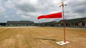 A wind sock waves in the wind in this file photo taken on Friday, April 28, 2017. 