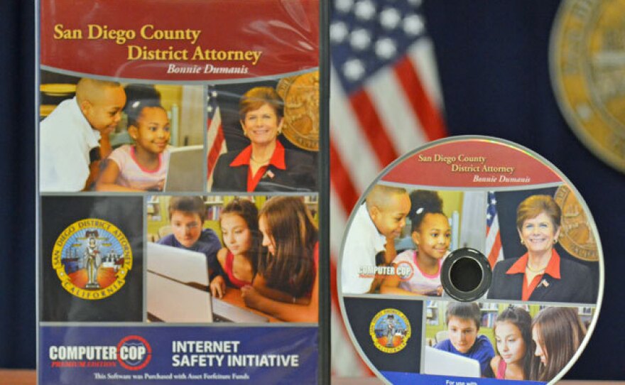 "Computer Cop" software distributed by the San Diego County District Attorney's Office is seen in this undated photograph.