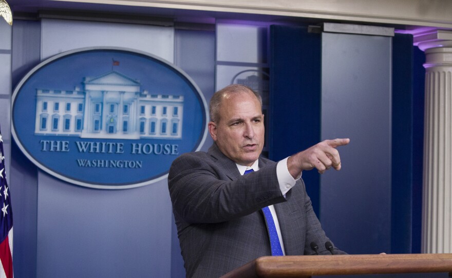 Acting Customs and Border Protection director Mark Morgan speaks with reporters in the briefing room at the White House, on Nov. 14, 2019.