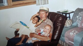 Harry Golomski with Libby Stroik (left) and one of her siblings in 1991.