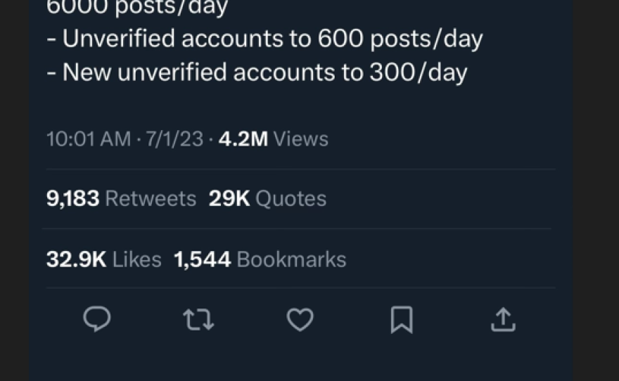 Twitter CEO Elon Musk announced temporary limits on the number of posts people can view.