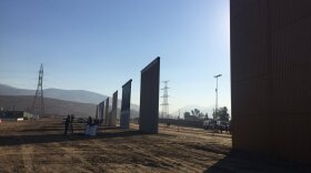 Border wall prototypes near the border with Tijuana, Mexico in San Diego. Oct. 26, 2017. 
