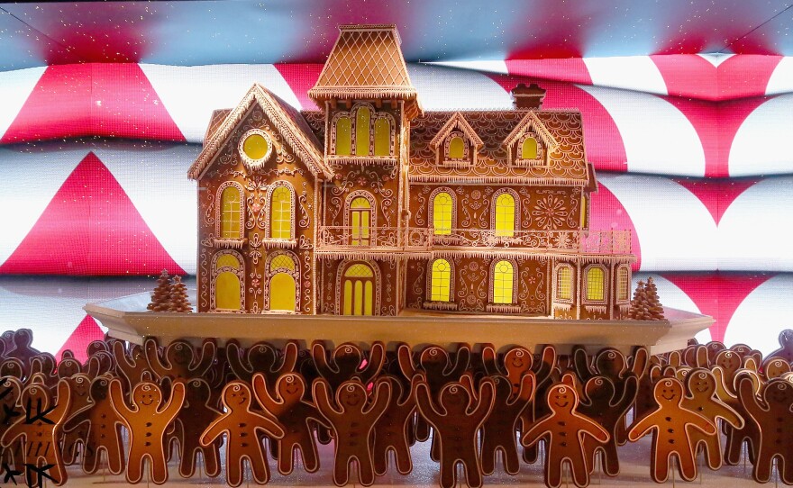 "There's about 320 gingerbread men in there," Roe Palermo says. "They're made out of foam — they're made out of magic, come on!"