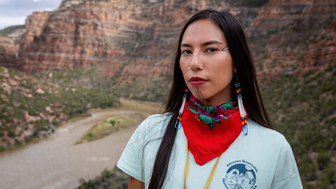 Quannah Chasinghorse Portrait in Yampa Canyon Cutthroat Trout Spawning in Colorado Rocky Mountain Elk in the Fall in RMNP.
