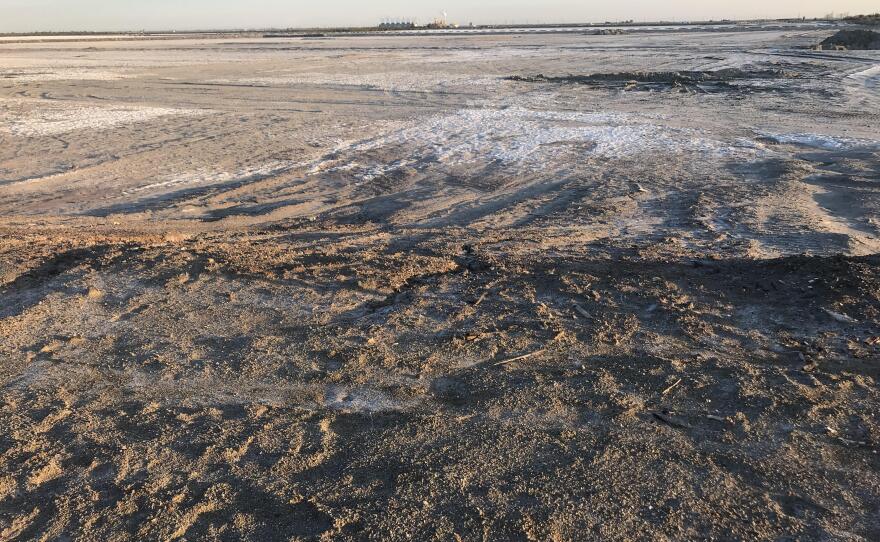 Salt encrusted Red Hill Bay near the Imperial valley's Salton Sea on Feb. 25, 2019.