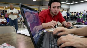 Andres Cuartas got help from an agent last March when he signed up for health insurance at a Miami mall. In the last year, the percentage of women who are uninsured has dropped more than the percentage of uninsured men.