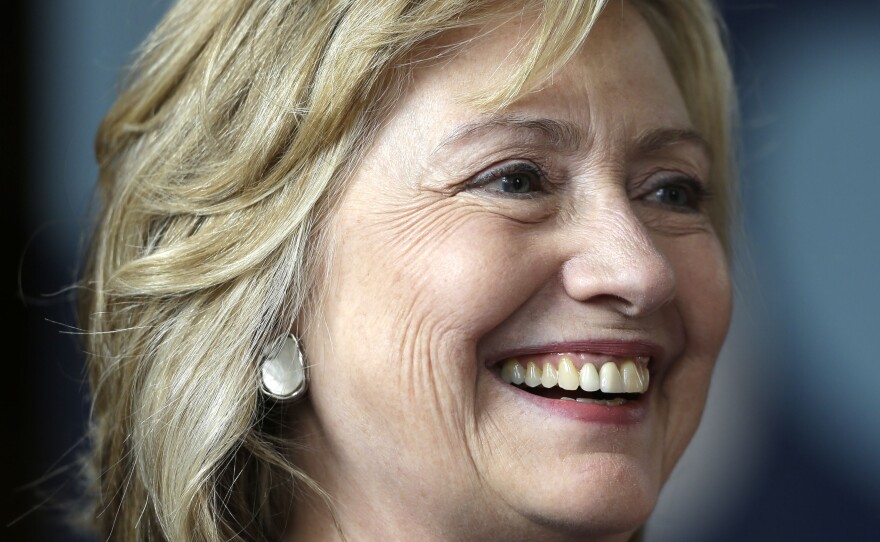 Former Secretary of State Hillary Clinton appears at the Women in Public Service Project leadership symposium in Bryn Mawr, Pa., on July 9.