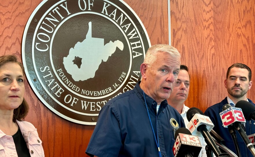 Kanawha County Commission Emergency Management Director C.W. Sigman speaks at a news conference Wednesday in Charleston, W.Va.