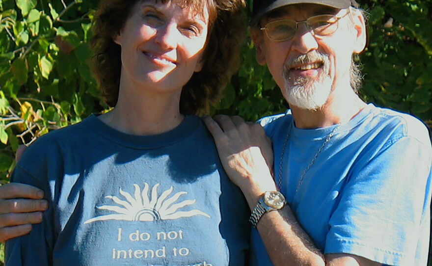 Barbara Otterson says she brought the cremated remains of her husband, James Gooderum, to the Vietnam memorial because it was "the closest (she) could get to the place that he felt most at home, with his brothers in arms."