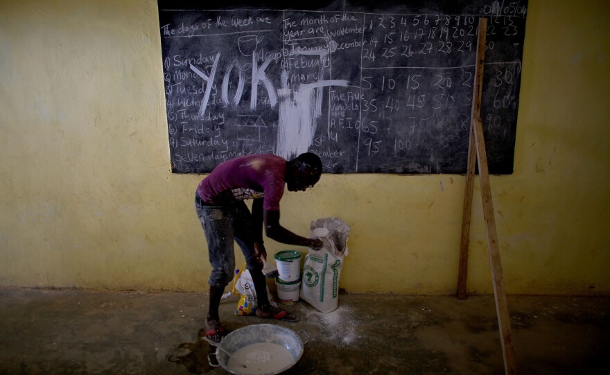 One village in the Port Loko District of Sierra Leone is turning a school into a community care center for isolating people with Ebola symptoms.