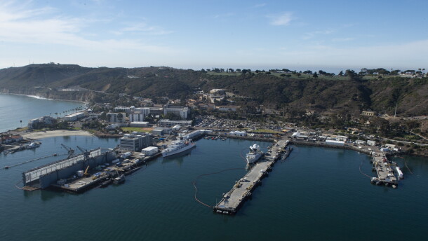 Aerial photo of Naval Base Point Loma in San Diego, CA, taken Jan. 21, 2021.