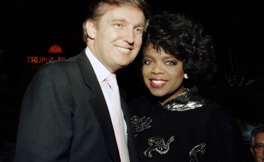 Trump and Oprah Winfrey are pictured together in 1988 in Atlantic City, N.J. Winfrey's name is being floated as a possible presidential candidate.