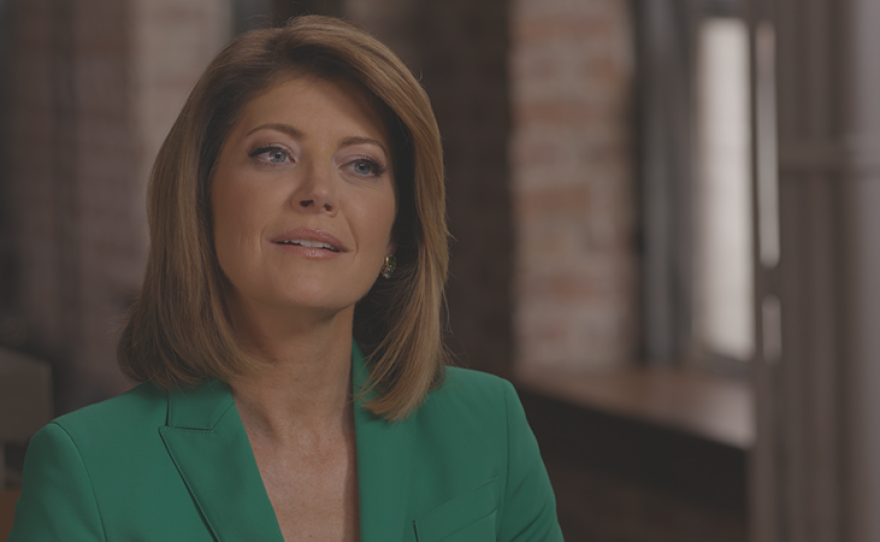 Journalist Norah O'Donnell while taping FINDING YOUR ROOTS.