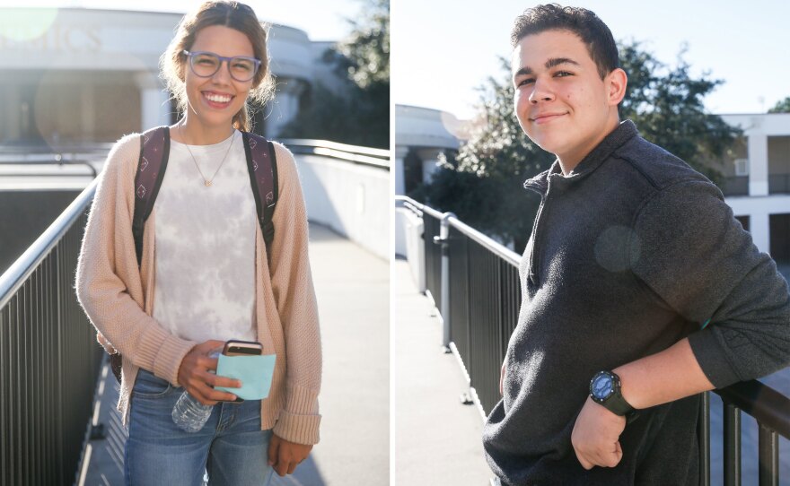 Zuleyka Avila (left) and Oxzuen Casta Rodriguez (right) are both students at Colonial High School who came from Puerto Rico after Hurricane Maria.