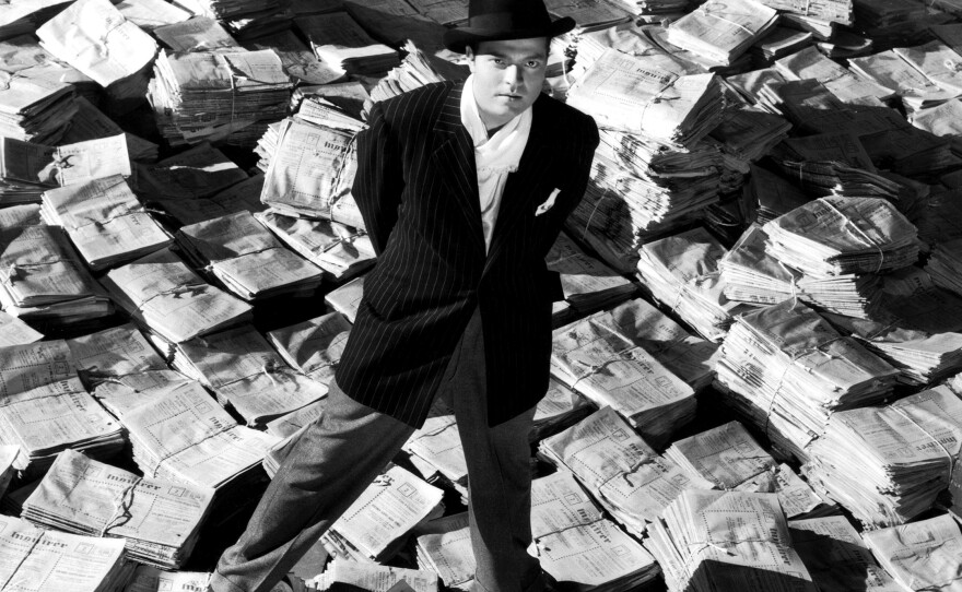 Orson Welles as the title character in "Citizen Kane," which he also directed.