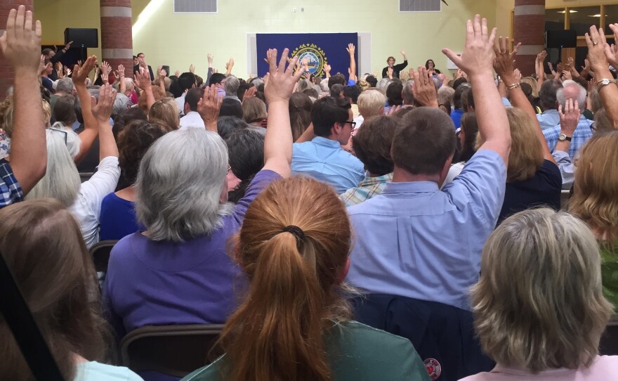 Asked how many in the audience had been impacted by their own substance use or by someone they know, nearly every hand went up.