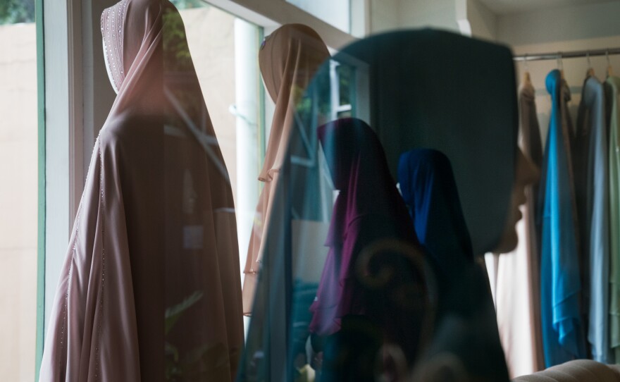 Jakarta's Si.Se.Sa. boutique sells hijabs that are brightly colored and decorated with crystals and pleating.