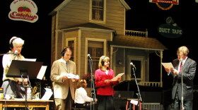 The cast of "A Prairie Home Companion" (l-r): Fred Newman, Tim Russell, Sue Scott and Garrison Keillor.