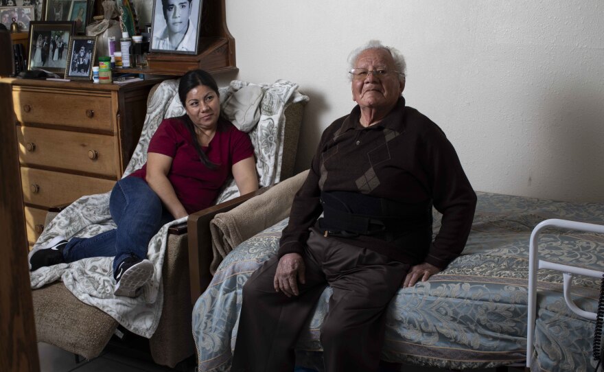 Francisco Rios, 91, sits in his own room in his daughter Cristina Hernandez’s house in Pomona in this undated photo.