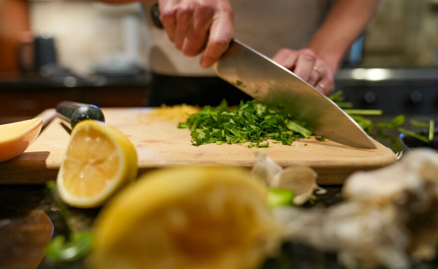 Adler relies heavily on garnishes such as cilantro, lemon zest, and garlic.