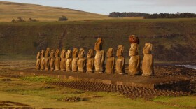 Ahu Tongariki with Poike in the background.