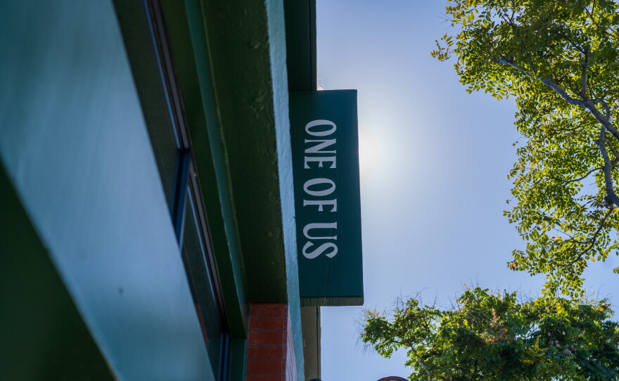 The sign above One of Us, a women's sports bar in North Park, San Diego, is shown on July 22, 2026.