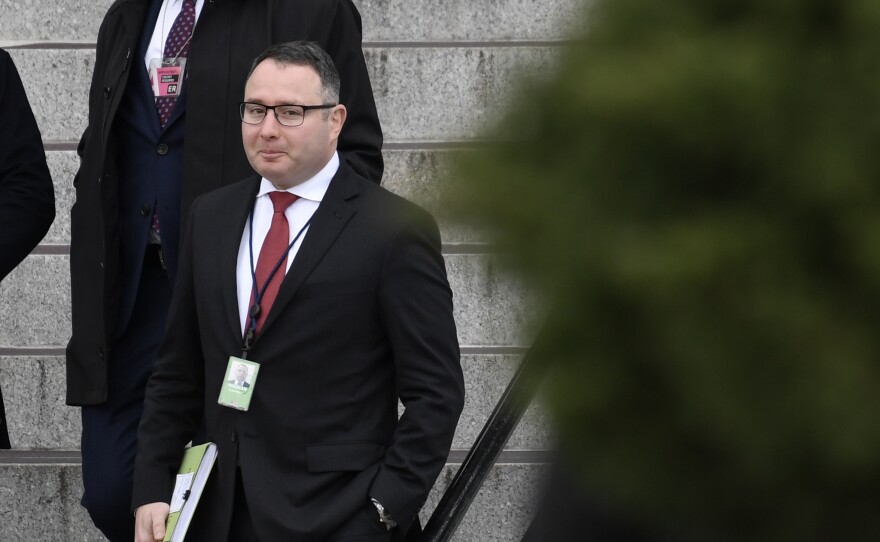Army Lt. Col. Alexander Vindman, a military officer at the National Security Council who testified during the impeachment hearings on Capitol Hill, is seen at the White House complex in January.