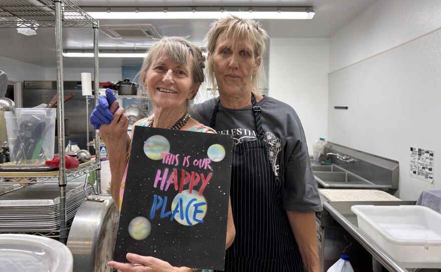 Tanya Wilkins (left) and a volunteer Lisa