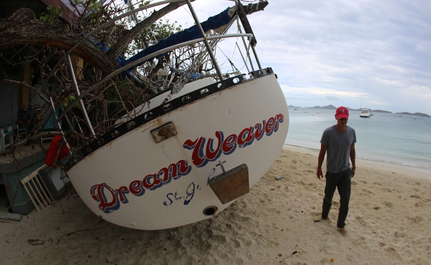 Kenny Chesney walks around the island of St. John after Hurricanes Irma and Maria.