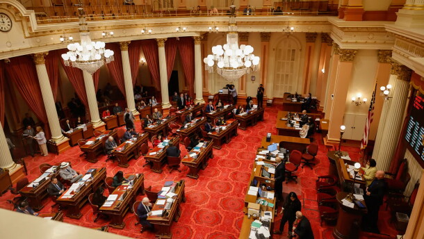 California lawmakers on the Senate floor during the final days of session in Sacramento on Aug. 31, 2026.