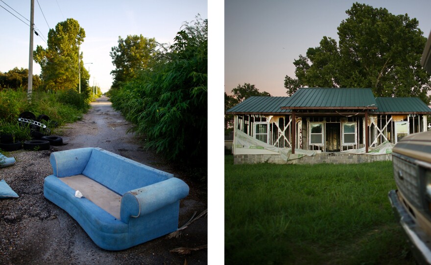 Ten years after Katrina and the flooding that followed, streets in the Lower Ninth Ward are still desolate.