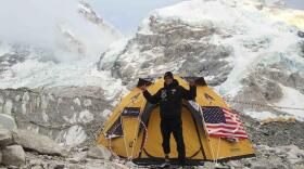 Marine veteran Staff Sgt. Charlie Linville at Everest Base Camp.