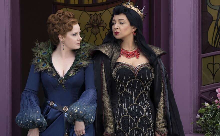 Amy Adams as Giselle and Maya Rudolph as Malvina Monroe in Disney's live-action Disenchanted.