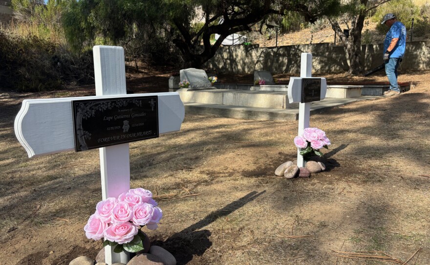 The new grave markers for Lupe and Maria Gutierrez Gonzales, who died as infants in 1929. Nov 8, 2025