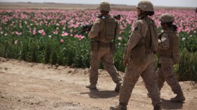 Female Marines on patrol