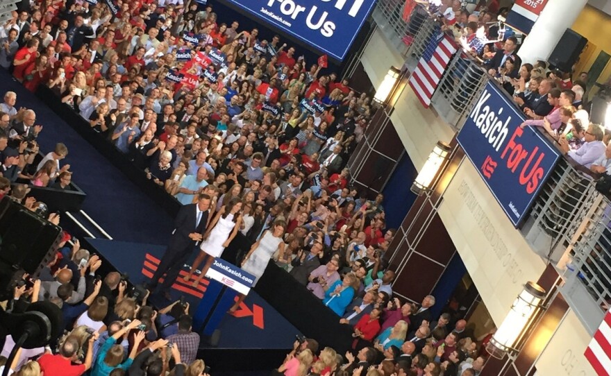 John Kasich announced his presidential bid in July at Ohio State University, where he went to college.