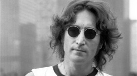 John Lennon on rooftop in New York City, August, 29 1974.