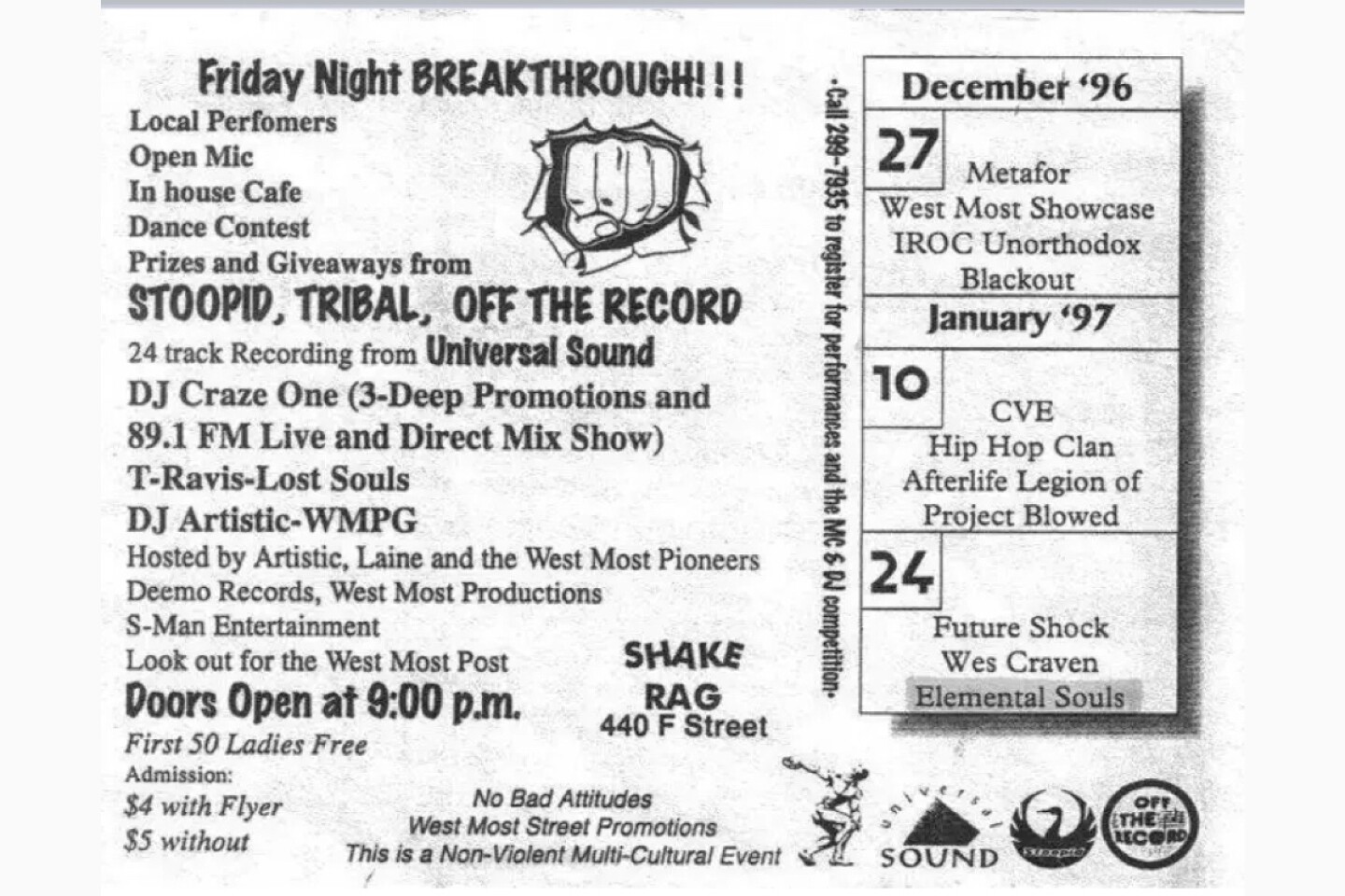 The backside of flyer